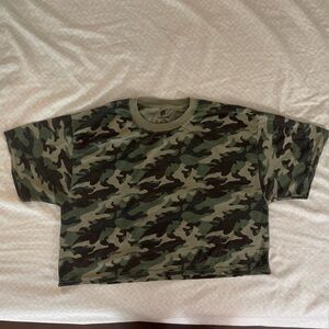 Hanes ComfortBlend Camo T-Shirt | Green Army Camouflage | Casual Tee Medium